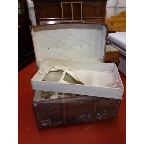 544 - Large Vintage Travel Trunk.