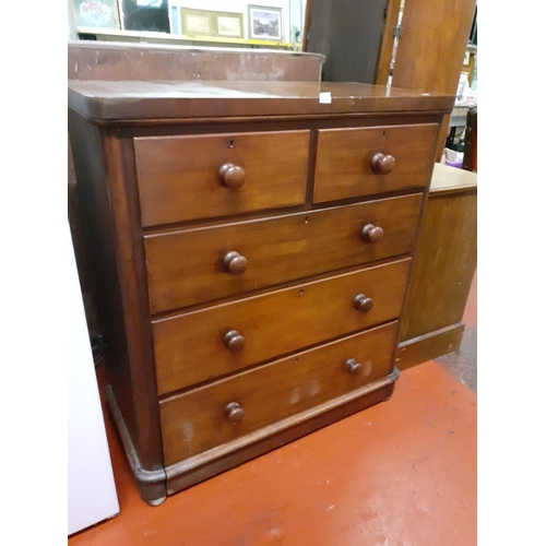 574 - Large Mahogany Veneered Pine Two Over Three Chest of Drawers - approx 45