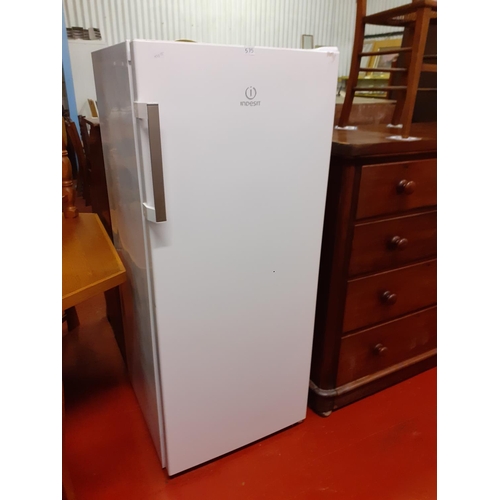 575 - White Upright Indesit Larder Fridge.