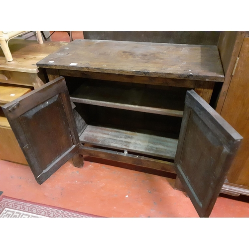 582 - Oak Two Door Drinks Cabinet - approx 30