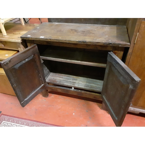 582 - Oak Two Door Drinks Cabinet - approx 30