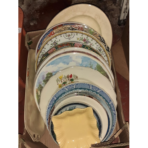 59 - Box of Assorted Plates Including Hand Painted Oriental.