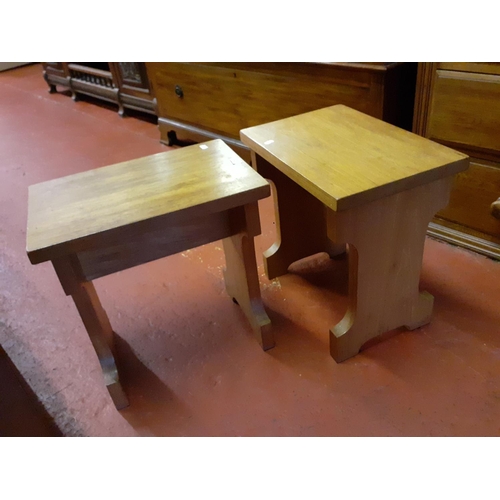 628 - Pair of Oak Bench Stools.