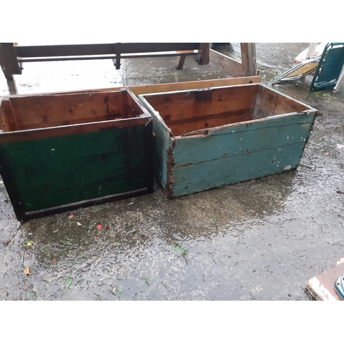 641 - Two Wooden Crates - No Lids.