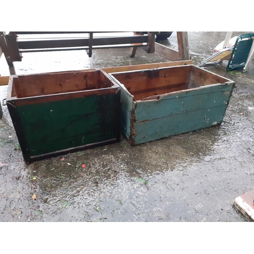 641 - Two Wooden Crates - No Lids.