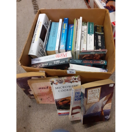 96 - Box of Assorted Books & Novels Including Boris Johnson The Churchill Factor etc.