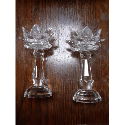 416 - Pair of Boxed Cut Glass Flower Vases.