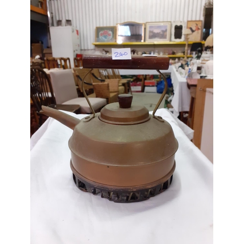 240 - Copper Kettle with Brass Handles.