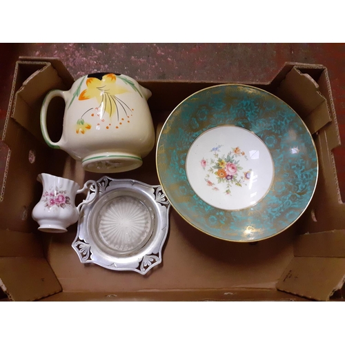 30 - Minton Fruit Bowl along with Two Jugs & Butter Dish.