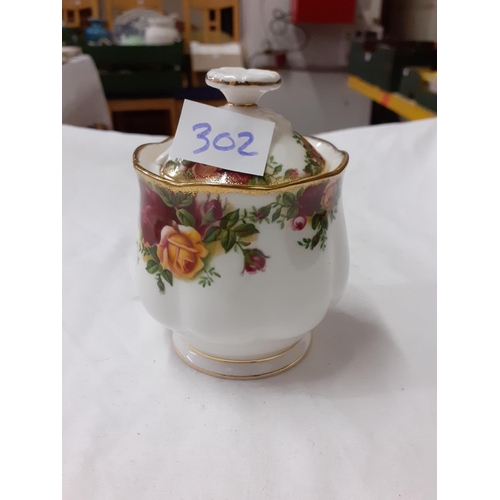 302 - Royal Albert Old Country Roses Jam/Preserve Pot.