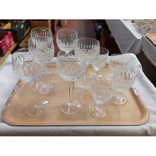 370 - Tray of Waterford Crystal Glasses.