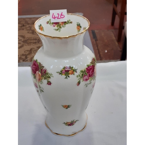 426 - Large Royal Albert Old Country Roses Vase Height c.23cm (c.9”).