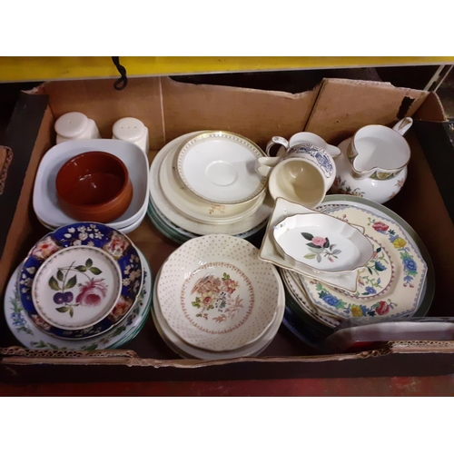 43 - Box of China to Include Spode, Royal Worcester, Wedgwood, Royal Doulton etc.