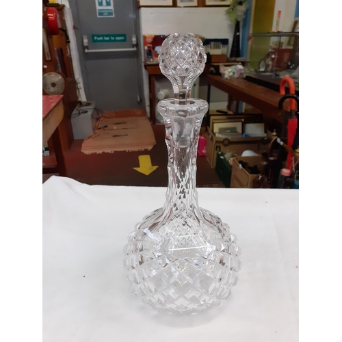 434 - Cut Glass Decanter & Stopper.