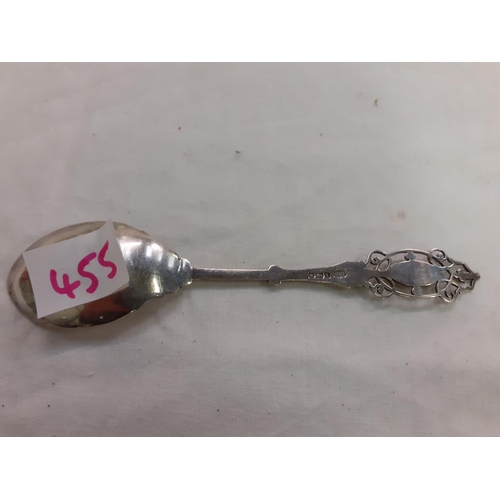 455 - Silver Hallmarked Decorated Jam Spoon.