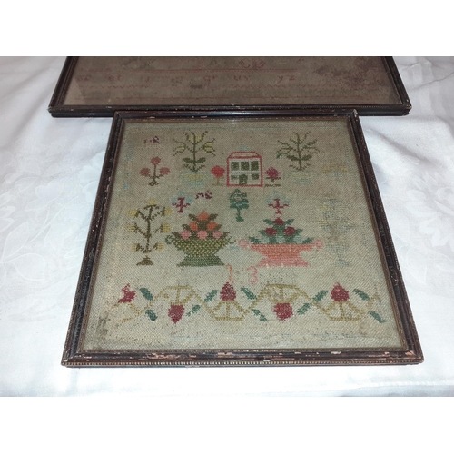 479 - Two Vintage Framed & Glazed Samplers - one is 11