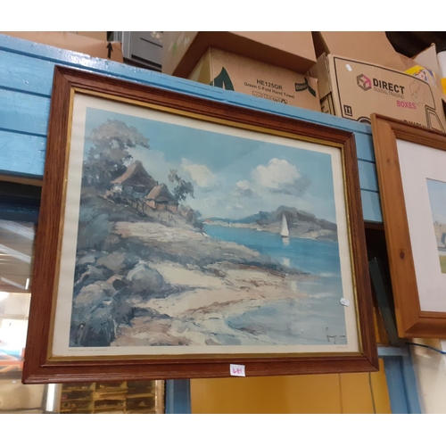 481 - Large Framed & Glazed West German Print by Gaurgen Runge.