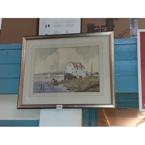 488 - Water Colour Tide Mill, Woodbridge, Suffolk Artist Signed Gwyn Richards.