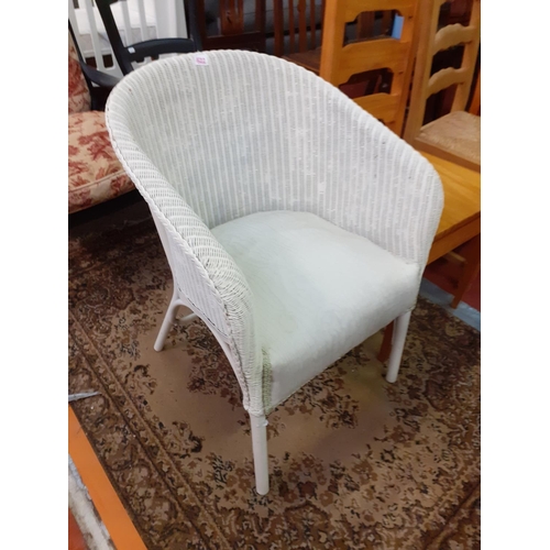 522 - White Lloyd Loom Style Bedroom Chair.