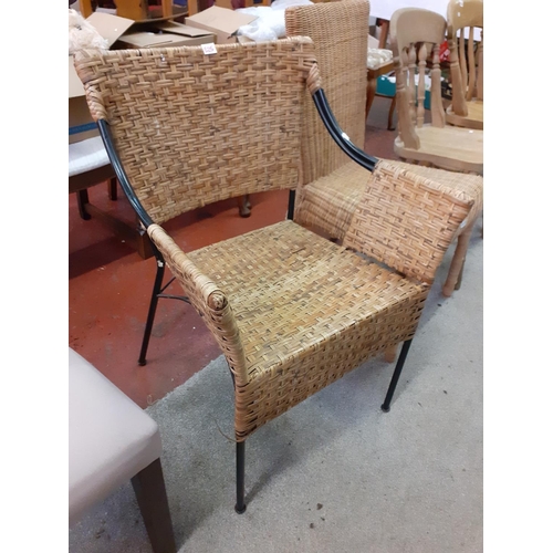 525 - Metal Framed Cane Carver Chair.