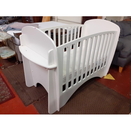 527 - Child's White Cot & Mattress.