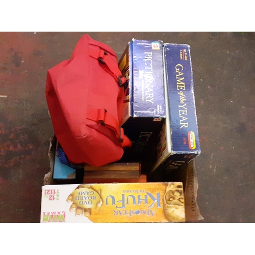 104 - Box of Games & Jigsaw Including Pictionary, Shut The Box etc.