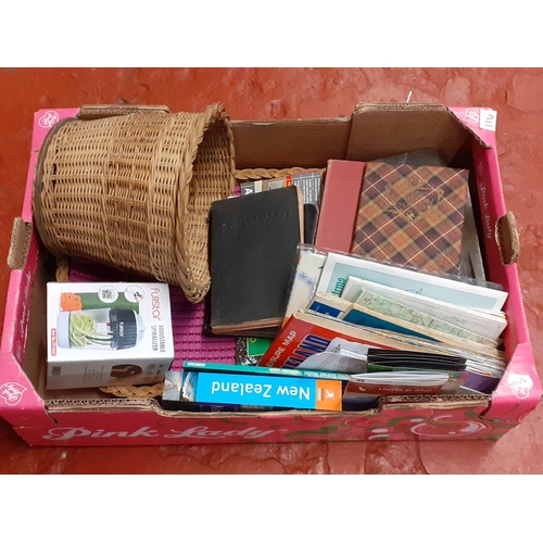 116 - Box to Include All Purpose Kitchen Mats, Tray, Maps, Guide Books, Spiralizer, Welsh Books.