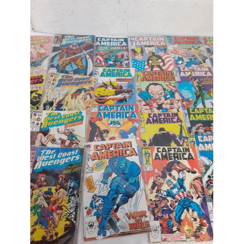 163 - 34 1980's Marvel Comics Including 25 Captain America & 9 West Coast Avengers - all in very fine cond... 