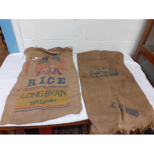 168 - Two Vintage Hessian Sacks - 