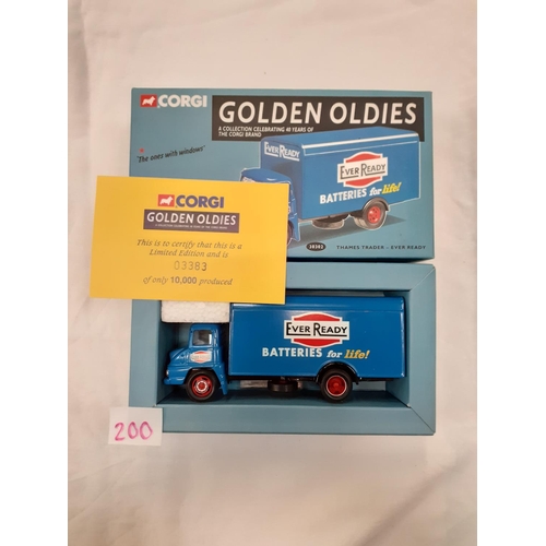 200 - Boxed Limited Edition Corgi Golden Oldies Thames Trader - Ever Ready 30302 with Certificate.