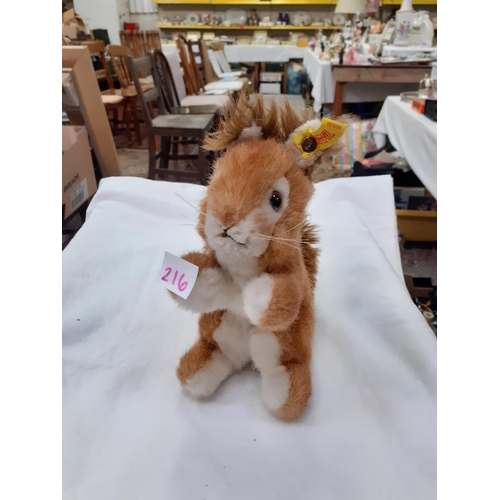 216 - Steiff Squirrel with Yellow Ear Tag 2030/20 Height c.21.5cm (c.8.5”).