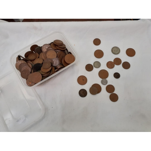 222 - Quantity of Old Coins to Include Pennies, Six Pences etc.