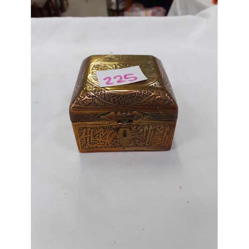 225 - Small Indian Brass Trinket Box Hinges - A/F.