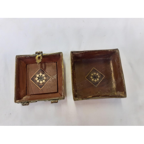 225 - Small Indian Brass Trinket Box Hinges - A/F.