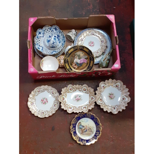 24 - Box of Vintage China to Include Meissen, Paragon & Royal Crown Derby - some A/F or restored.