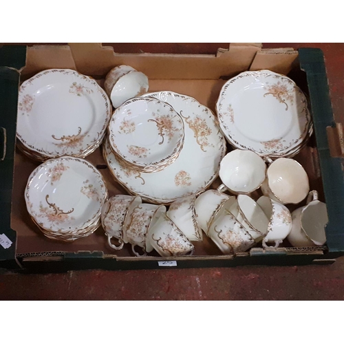 25 - Box of Vintage Gilt Edge Part Tea Set.