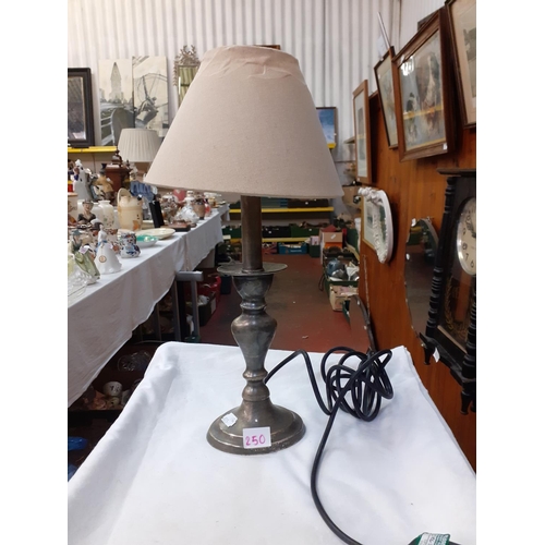 250 - Metal Oval Based Table Lamp with Shade.