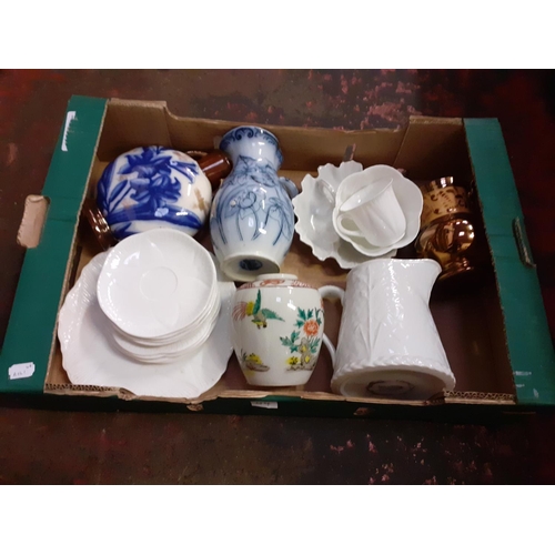 44 - Box to Include Shelley White China, Lustre Jug, Vases & Other Jugs.