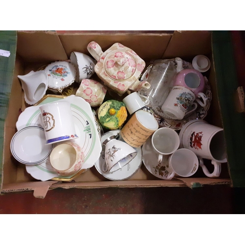 61 - Box of China & Glassware to Include Shelley, Royal Winton, Copeland Spode etc.