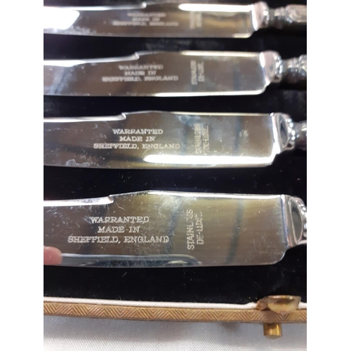 449 - Boxed Set of Silver Hallmarked Butter Knives.