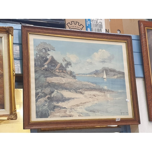 470 - Large Framed & Glazed West German Print by Gaurgen Runge.