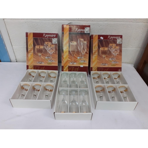 Three Boxed Sets of Rayware Classic Collection Glasses - Two White Wine ...