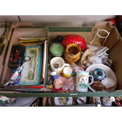 41 - Box to Include Ornaments, Polished Stone, Money Box, Dress Patterns etc.