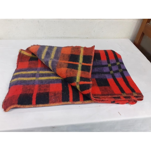 45 - Red & Purple Woollen Blanket.