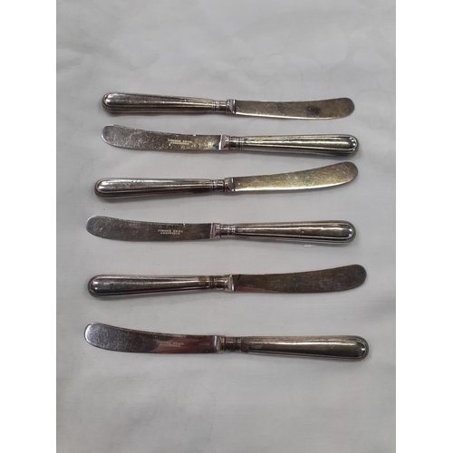 466 - Six Silver Hallmarked Handle Pinder Bros Sheffield Knives.