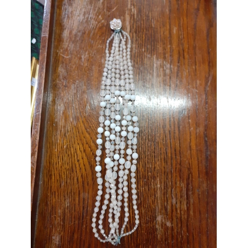 469 - Vintage Seven String Glass Bead Necklace.