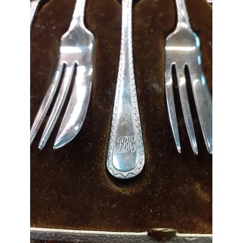 470 - Set of Mappin & Webb Cased Pastry Forks.