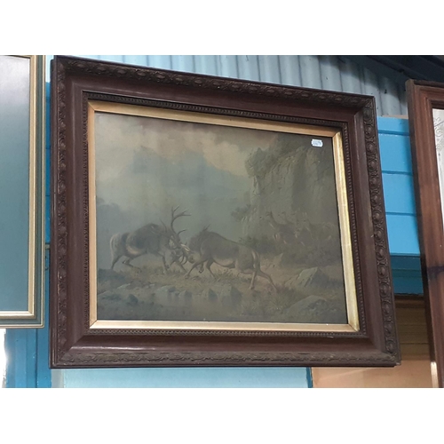 486 - Beautiful Glided Rimmed and Wooden Framed and Glazed Deer Watercolour - approx 21