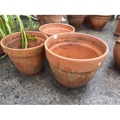 673 - Three Terracotta Garden Pots - Pair is 11.5