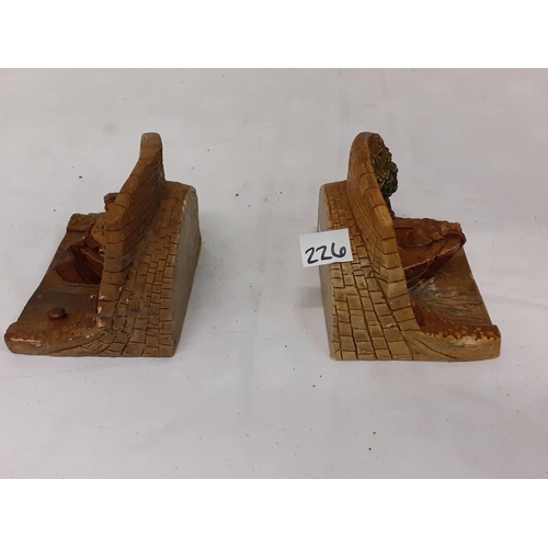 226 - Pair of Canal Boat Under Bridge Book Ends.